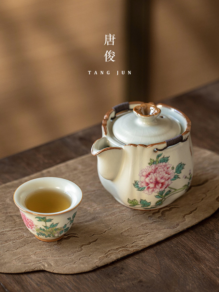 汝窑茶壶大壶单壶陶瓷茶壶茶具茶道家用2025新款高端开放式件