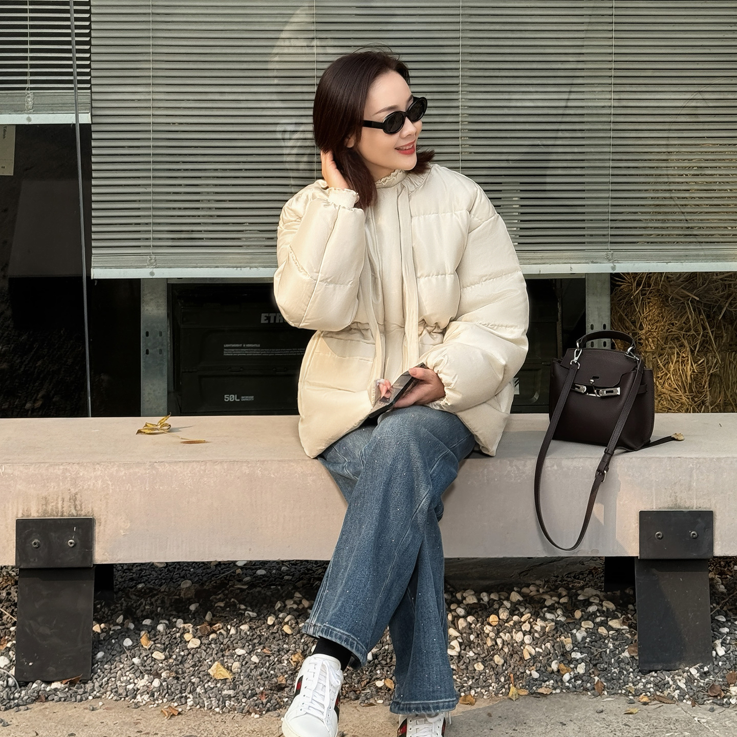 T井姐妹【米雪】设计感桑蚕丝鹅绒服ERF2510-F-1726