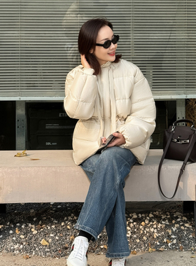 T井姐妹【米雪】设计感桑蚕丝鹅绒服ERF2510-F-1726