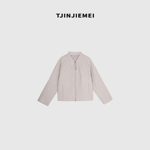 T井姐妹【菱形格】气质翻领风衣款棉服外套女WT2608-ELW2973