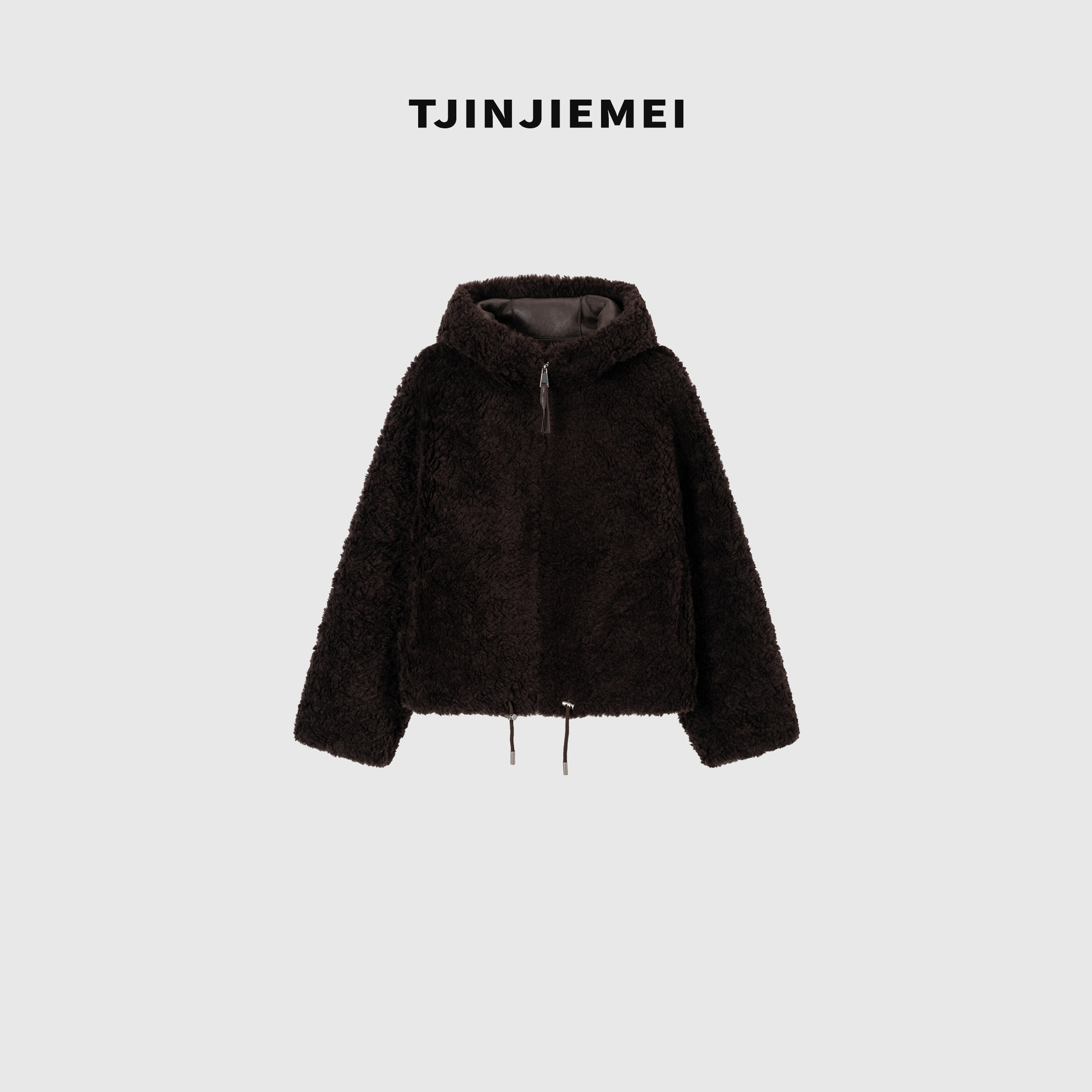 T井姐妹【毛茸茸】新款简约时尚100羊毛连帽大衣外套WT2511-25256