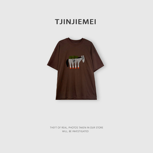 DX2602 设计感精致百搭气质短袖 840020 卡通T T井姐妹