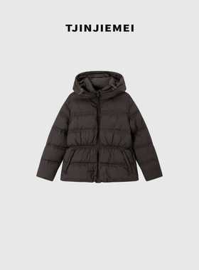 T井姐妹【小蛮腰】设计感轻薄绗缝连帽羽绒服YRF2510-6889