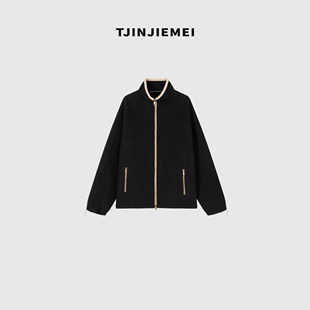 立领拉链绵羊毛羊驼毛大衣DY2509 新款 WBq985 巴恩 T井姐妹