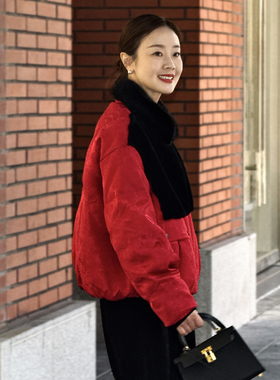 T井姐妹【好事近】设计感精致水貂领鹅绒服ERF2512-95230