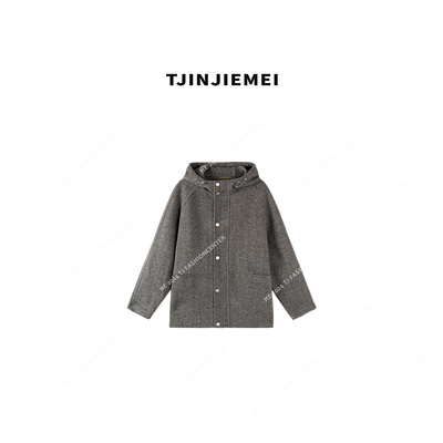 T井姐妹【爱丁堡】新款设计感连帽百搭山羊绒大衣DY2407-24WB135