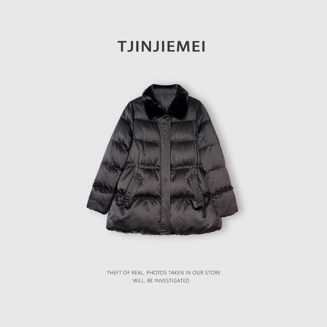 T井姐妹【嘉年华】设计感真丝水貂领鹅绒服ERF2512-255681