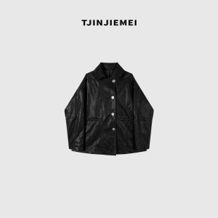 设计感休闲百搭皮衣外套PY2507 新款 TJ457 墨尔本 T井姐妹