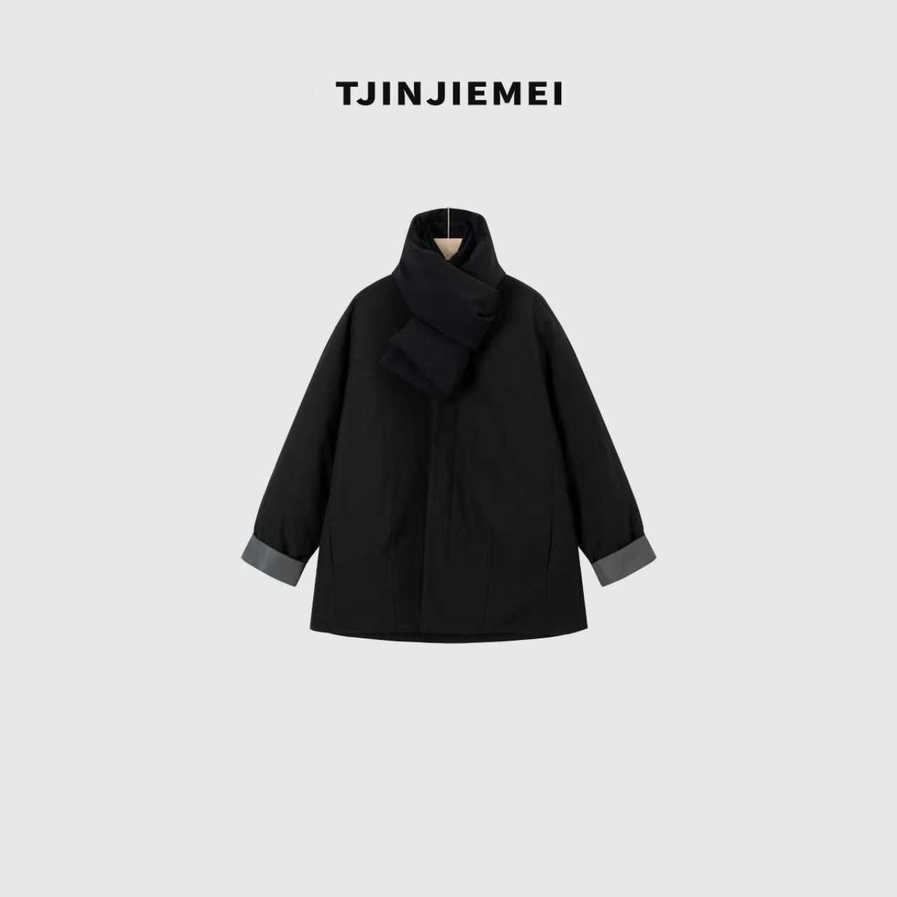 T井姐妹【伯克利】设计感宽松廓形中空纱鹅绒服YRF2510-TJ571