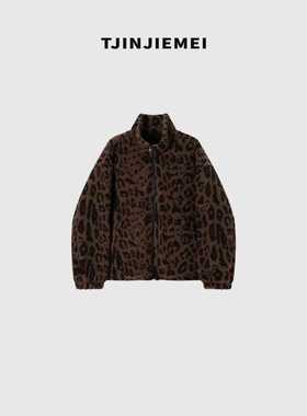 T井姐妹【毛毛豹】设计休闲宽松颗粒绒加厚短款外套WT2510-A8893