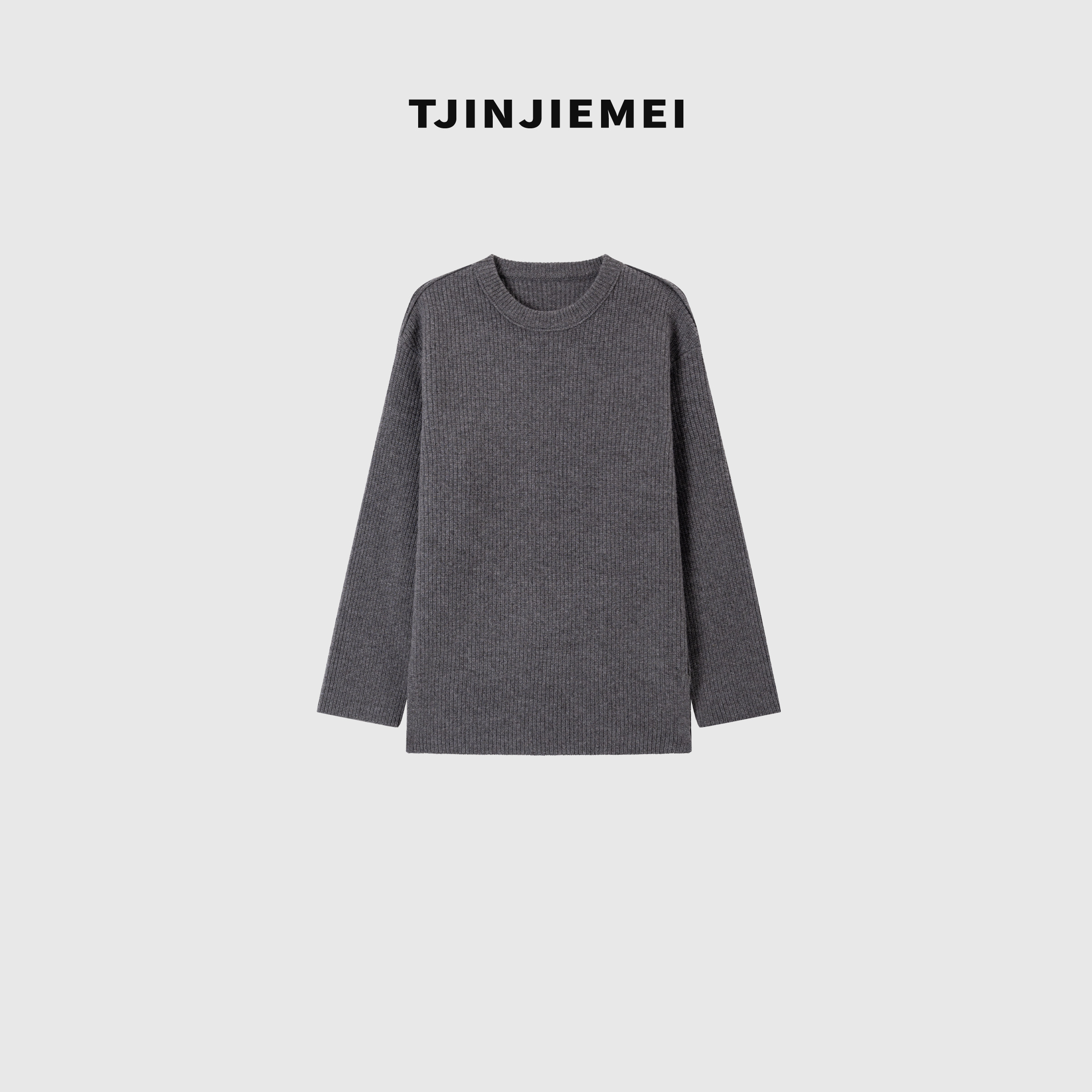 T井姐妹【云迹灰】100绵羊毛加厚慵懒感下摆开叉毛衣MY2510-95778