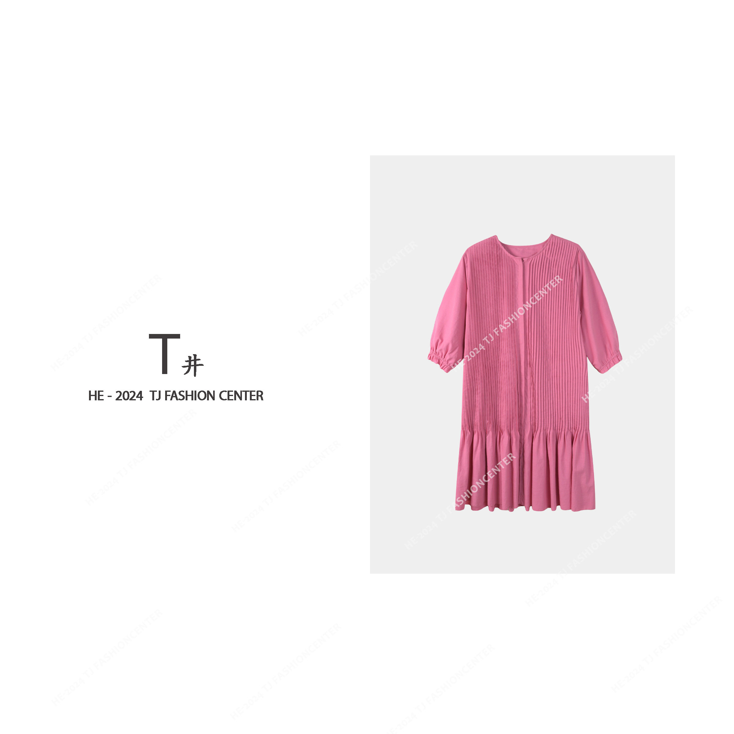 T井姐妹【繁蝶梦】设计感风琴褶气质中长裙LYQ2405-OPS24086