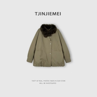 89371 设计感山羊绒毛领鹅绒服ERF2512 T井姐妹 气场