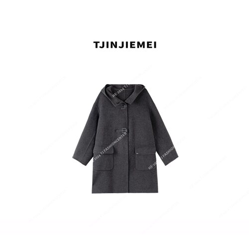 T井姐妹【小皮扣】设计师连帽简约外套DY6322303