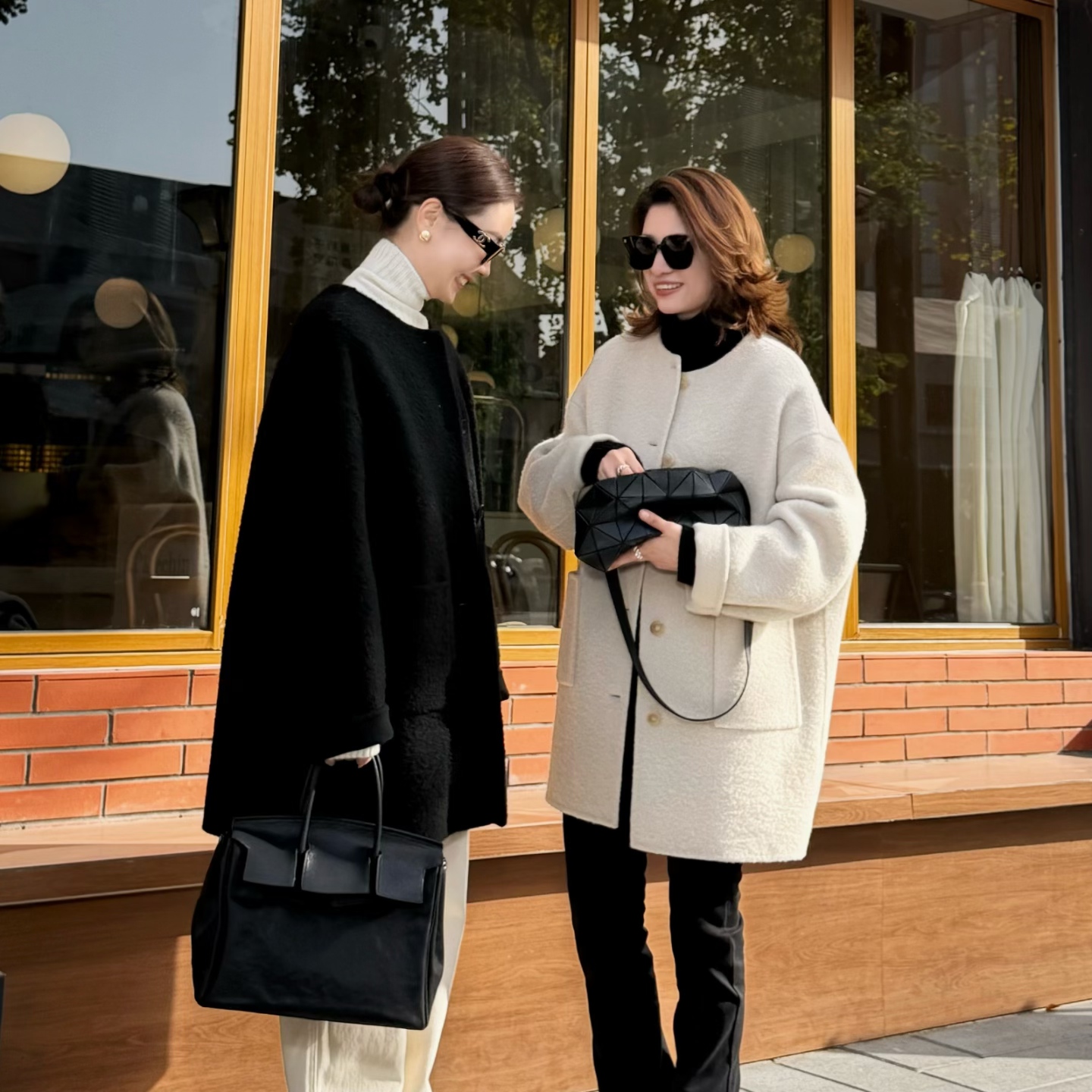 T井姐妹【贝拉】新款设计感宽松廓形圆领山羊绒大衣WT2507-BQ807