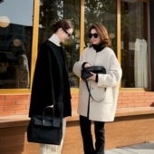 设计感宽松廓形圆领山羊绒大衣WT2507 新款 BQ807 贝拉 T井姐妹