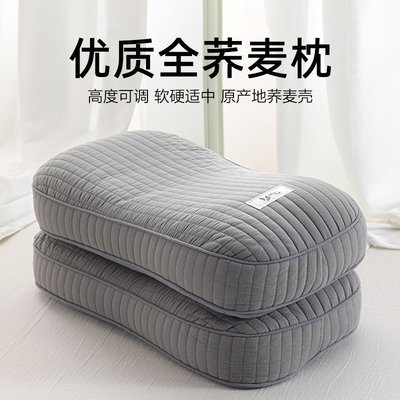 荞麦枕头护颈椎助睡眠单人一只装家用枕头芯一对枕头套和枕芯一套