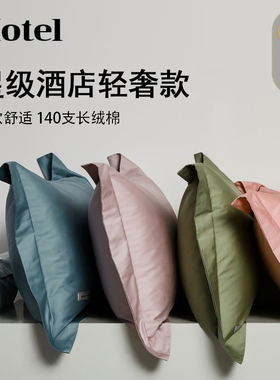 酒店风100%纯棉枕套一对 五星级酒店长绒棉全棉枕头套家用48×74