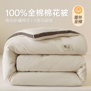A类100%里外全棉新疆长绒棉花被子纯棉被芯不板结150x200x230cm