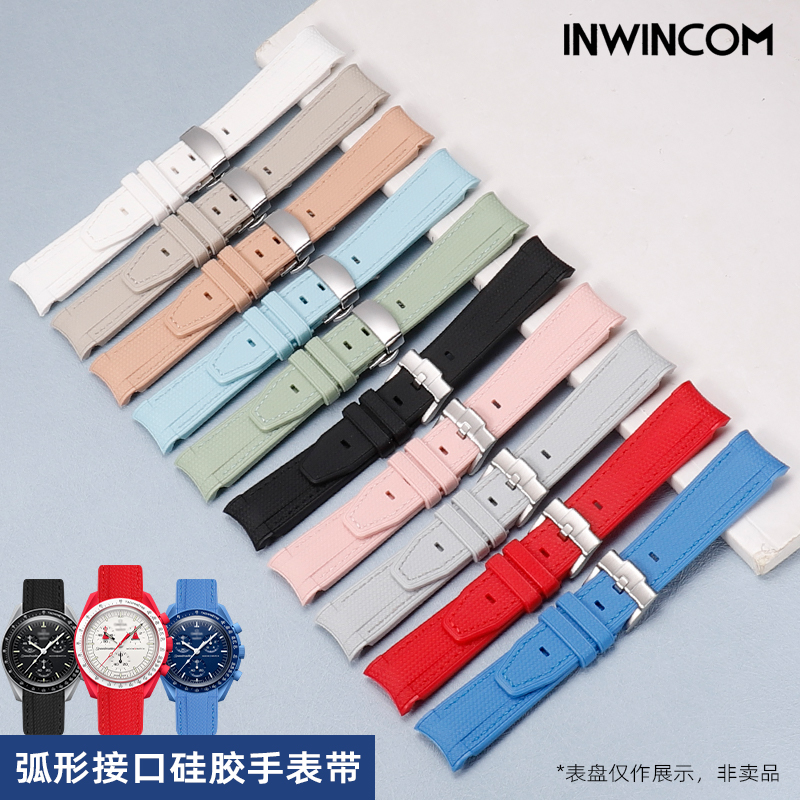 适用于欧米茄斯沃琪联名硅胶表带