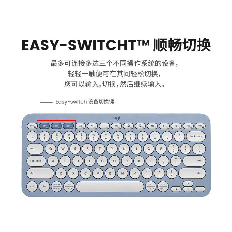 罗技K390无线键盘蓝牙笔记本电脑iPad办公多设备链接轻薄可拆包