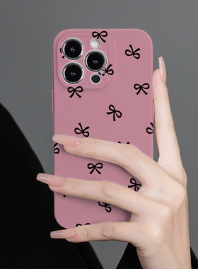 DZ华鹃适用苹果17promax手机壳新款菲林壳iPhone16粉底黑色蝴蝶结15Pro防摔14plus创意个性13高级感12女款11