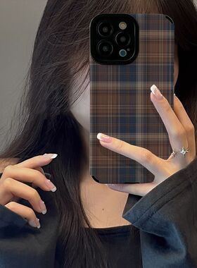 DZ适用小米15手机壳新款13镜头pro硅胶12全包11防摔10复古红米k60pro简约k50蓝色k40高级感k70秋冬note12格子