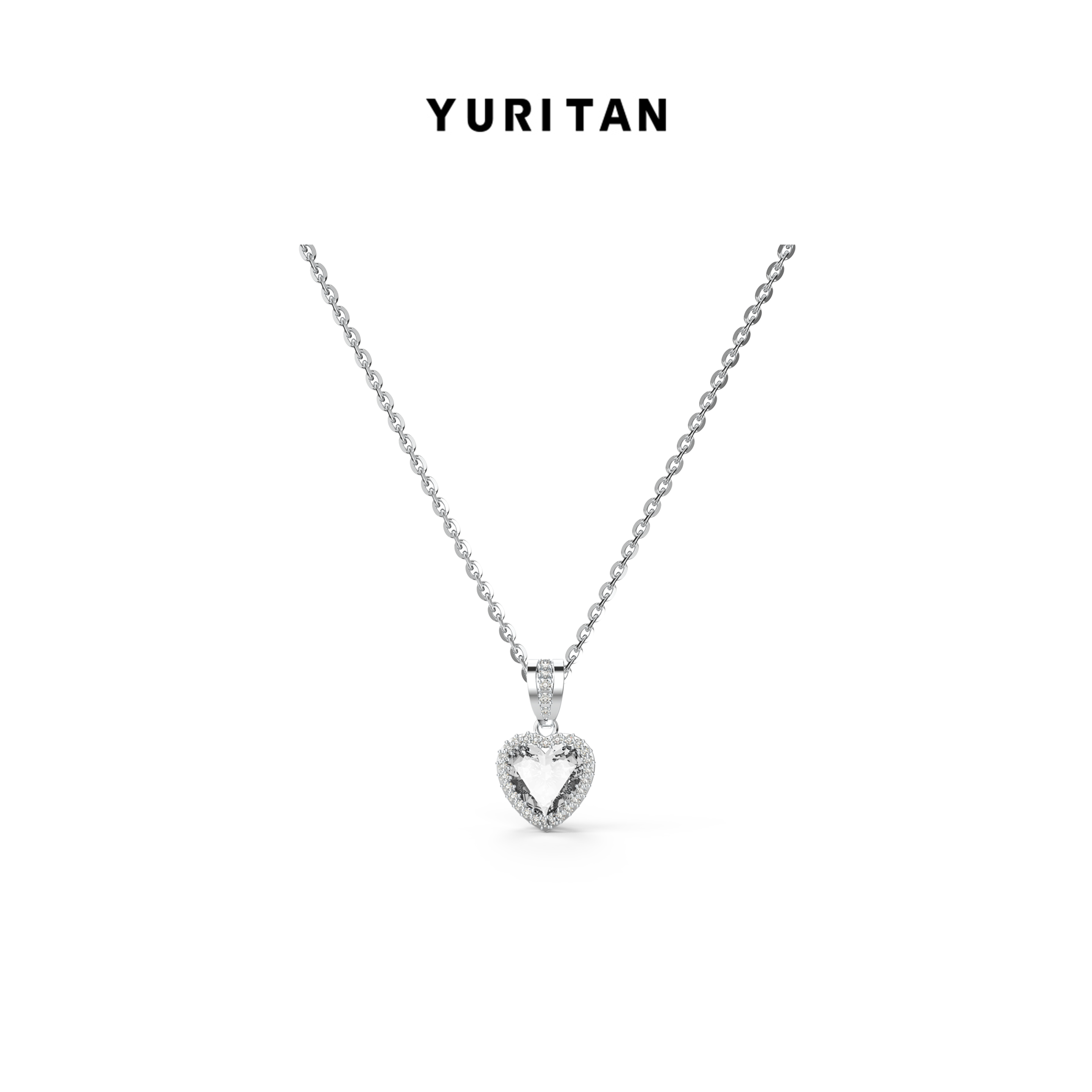 YURITAN爱心吊坠项链镀金