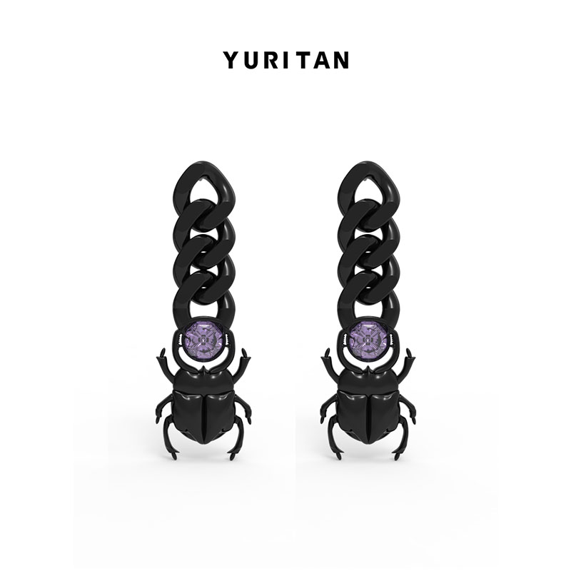 yuritan圣甲虫古巴链耳环