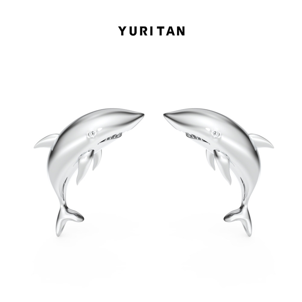 yuritan深海系列耳钉镀金情侣款图片