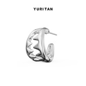YURITAN鲨鱼牙耳钉深海系列原创设计银色镀金情侣款 个性 耳饰现货