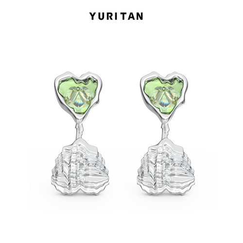 YURITAN甜酷风镀金锆石女耳钉