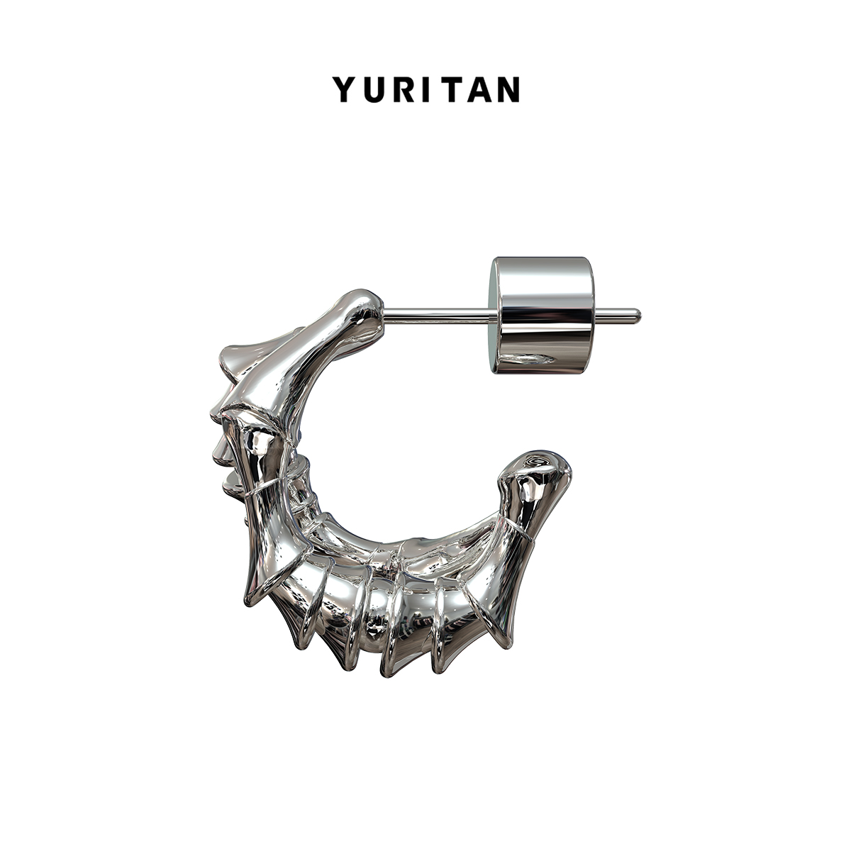 YURITAN镀金情侣款银针耳钉
