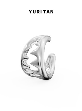 YURITAN鲨鱼牙耳夹深海系列原创设计情侣款时尚无耳洞佩戴耳骨夹