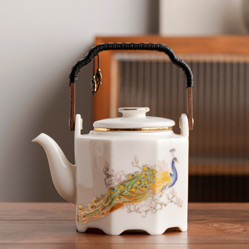 高白陶瓷泡茶壶大容量高档茶水壶