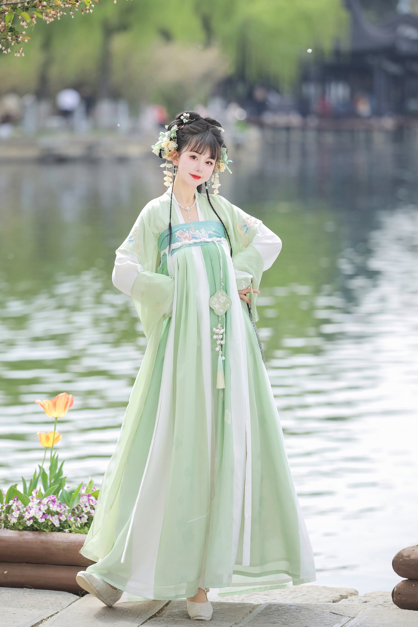 云芳晴原创齐胸改良汉元素半臂三件套飘逸唐制中国风超仙日常汉服