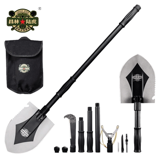昌林陆虎折叠铁锹户外多功能锰钢大号铁铲子车载露营钓鱼铲 1801B