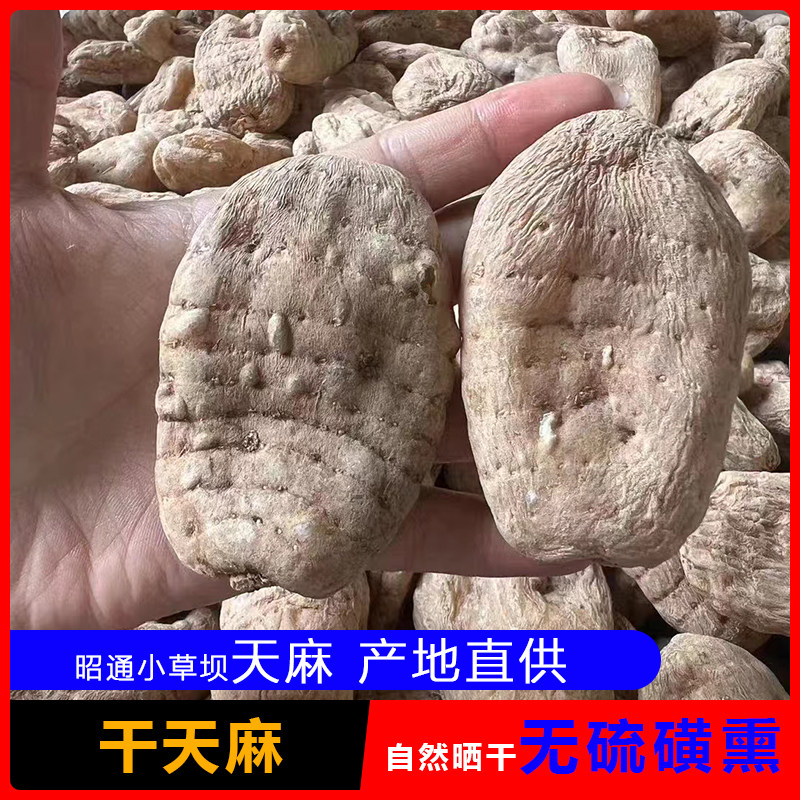 云南昭通干天麻小草坝无硫磺熏天麻干货超细粉新鲜天麻切片正品