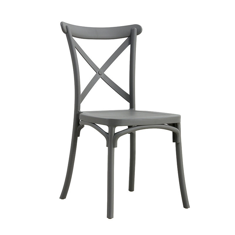 塑料椅子 叉背婚庆宴会椅塑料竹节椅 酒店餐厅靠背椅户外婚礼椅子