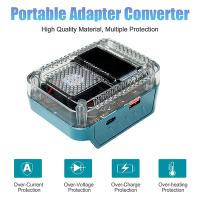 双向充放电140WPD3.1TYPEC适用于牧田锂电池充电器数显适配器28V