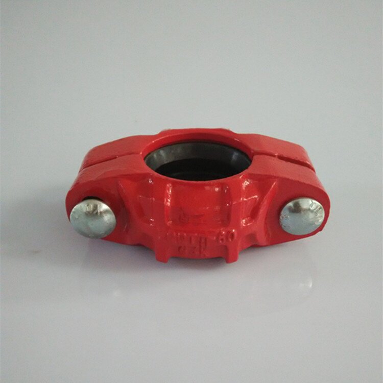 3C认证德通沟槽管件消防衬塑管件钢卡 柔卡管接头64公斤60卡箍