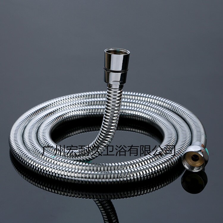 直销不锈钢加密伸缩防爆软管1.2m/1.5m/2m双扣铜螺母4分接头