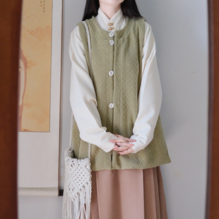 日常通勤 比甲松紧腰马面裙套装 云汐阁明制汉服女弓袋袖 内搭秋冬季