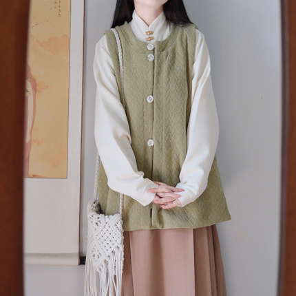 云汐阁明制汉服女弓袋袖内搭秋冬季比甲松紧腰马面裙套装日常通勤