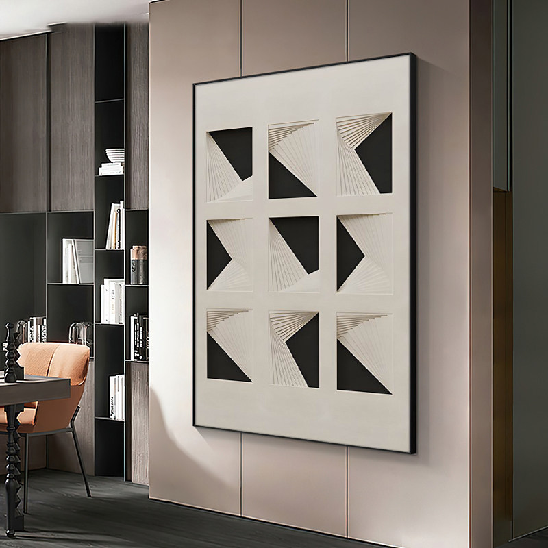 现代简约入户玄关装饰画意式极简高级感客厅壁画抽象走廊竖版挂画