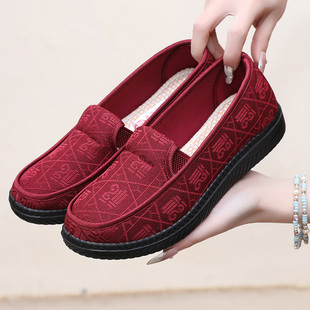 2025春季新款老北京布鞋女软底防滑奶奶鞋中老年人透气老太太单鞋