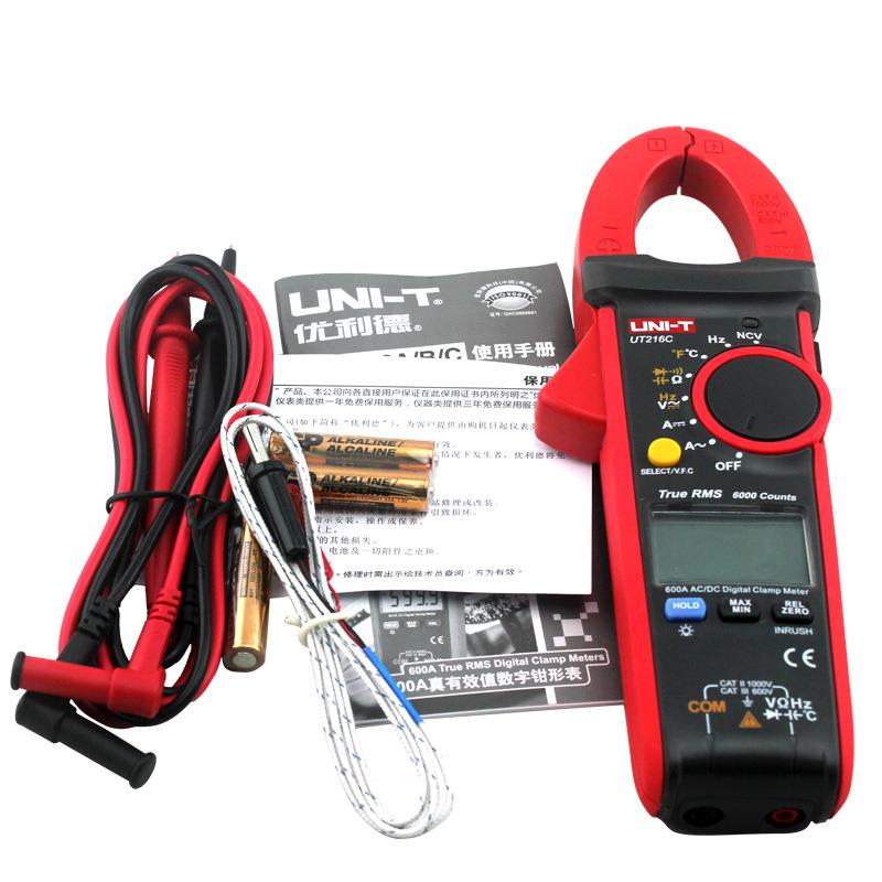 UNI-T/优利德 UT216C钳型表 600A自动量程真有效值万用表钳型表中