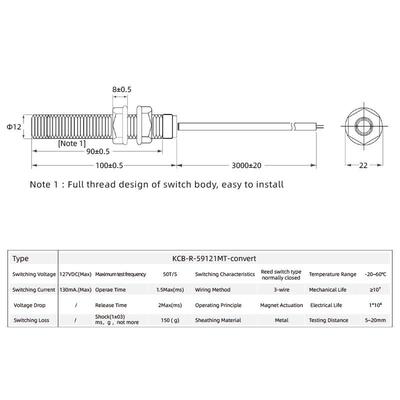 电梯平层感应器KCB-R-59121MT-CONVERT三线单稳态烟杆 传感器开关