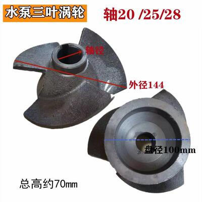 油浸泵三叶水叶2.2-3-4-5.5KW水泵O型轮涡轮铁叶轮7.5KW铸铁叶片