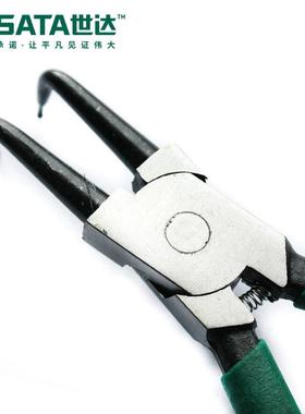 SATA世达手动工具德式穴用曲口卡簧钳弹簧钳子5寸13寸72041-72044